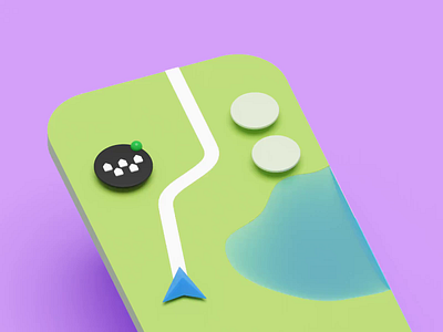 Floating button 3d animation b3d blender blender3d c4d cinema4d citymobil illustration map navigation taxi