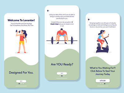 Levantar Onboarding - #dailyui023 adobe adobe xd app dailyui dailyuichallenge design fitness fitness app onboarding onboarding ui personal training ui uiux ux