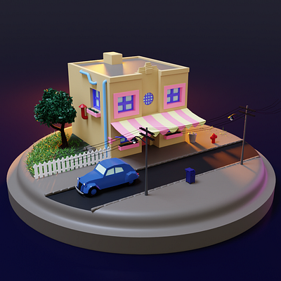 Sweet-shop 3d art blender 3d illustration isometric