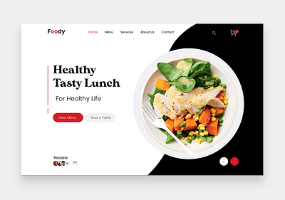 Foody Web UI Exploration food and drink food app food delivery food illustration food order food web foodie landingpage lunch resturant tazrin ui ux