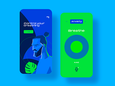 Control your breathing app aplication breathe breathing design flat design flat design flat illustration illustration meditation ui uidesign ux