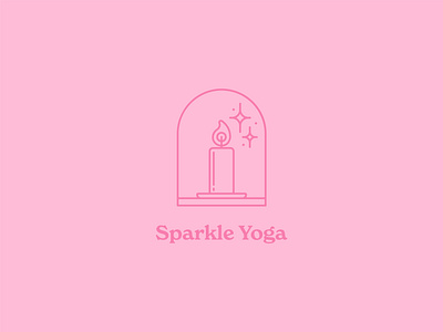 Sparkle Yoga Logo brand identity branding branding design candle flame icon illustration illustrations logo logo design logodesign millennial pink minimal pink simple sparkle yoga yoga studio