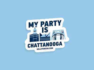 My Party is Chattanooga Mayor Sticker chattanooga illustration mayor political sticker sticker stickers