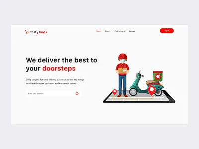 Food delivery web design ui ux web