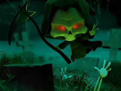 Mort in the morning, death starts his day. 3d art 3d artist 3dsmax cartoon comic digital illustration fun halloween halloween party illustration zbrush pixlogic