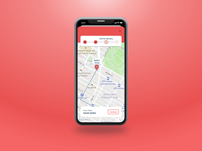 Daily UI 20 | Locationt tracker dailyui dailyui20 dailyuichallenge delivery app fooddelivery locationtracker maps mobiledesign