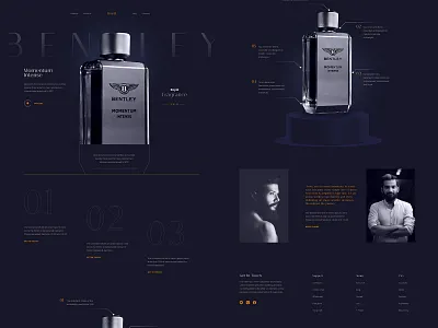 Bentley- fragrance conceptual web ui design bodyspray cosmetics deodorant elegant elestudiollc fragrance killer luxury men moderntrend modernui perfume scent webui women