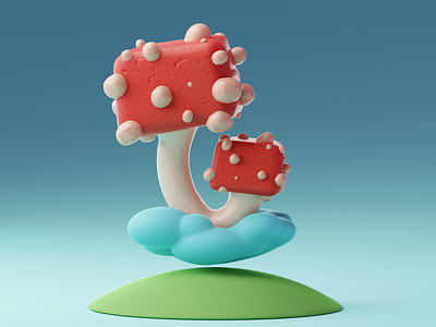 Soft Mushroom 3d animation art blender charachter clay clay render color concept cute cycles design graphic design illustration motion motion graphics skulpt texture