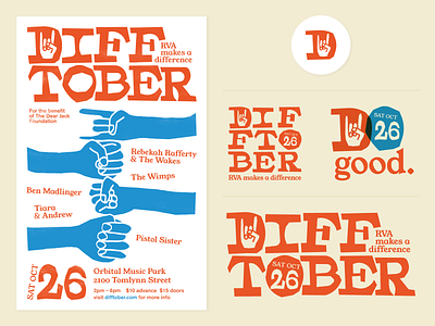 Difftober Branding branding cut paper design difftober flyer gig poster graphic design identity design logo design music october richmond rva