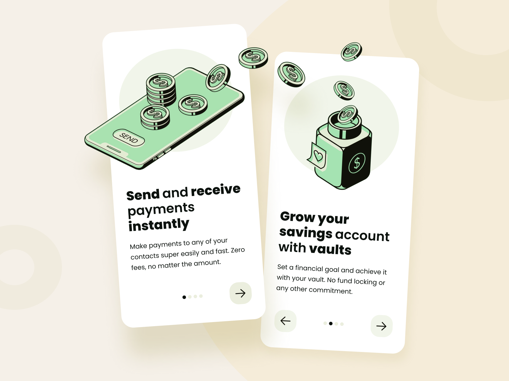 Example of Personal finance app onboarding