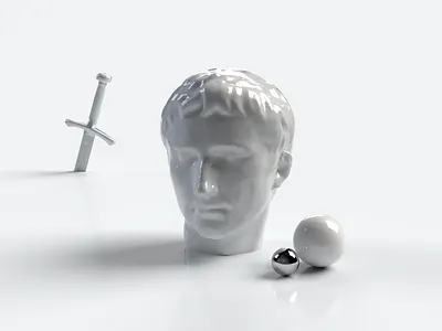 3D Abstract Augustus 3d 3d art 3d artist blue clean clean design concept doodle head illustration render white