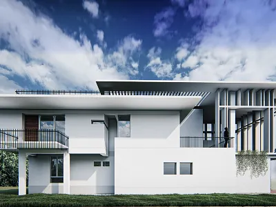 Exterior Render of a Residential Building 3d architecture design exterior design illustration lumion render