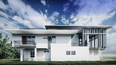 Exterior Render of a Residential Building 3d architecture design exterior design illustration lumion render