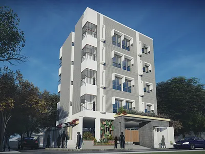 Exterior Render of a Residential Building 3d architecture design exterior design lumion render