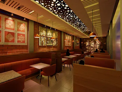 Interior Design and Render of a Restaurant 3d architecture design interior design lumion render restaurant