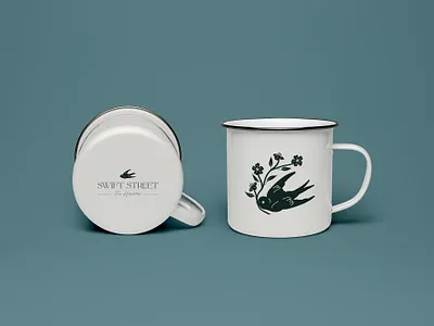 Swift Street Branded Mug bird branding branding design graphic design icon illustration illustrator logo logo design minimal