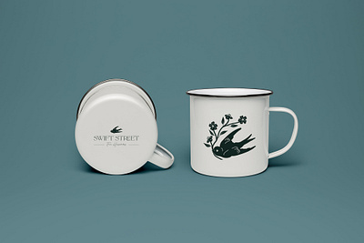 Swift Street Branded Mug bird branding branding design graphic design icon illustration illustrator logo logo design minimal