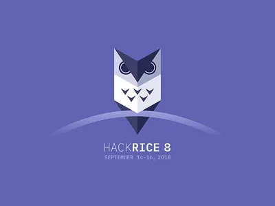 Owl - HackRice animal bird flat illustration minimal owl owl logo tech