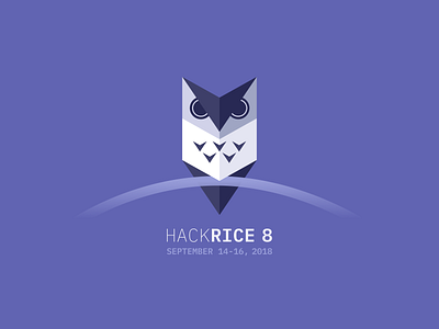 Owl - HackRice animal bird flat illustration minimal owl owl logo tech