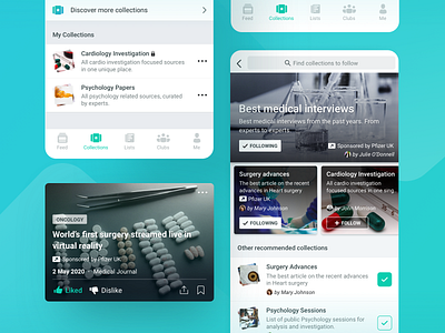 Medit • Collections Page app categories clean collections content curation design helathcare ios ios app ios app design mobile product strategy ui ux uxdesign