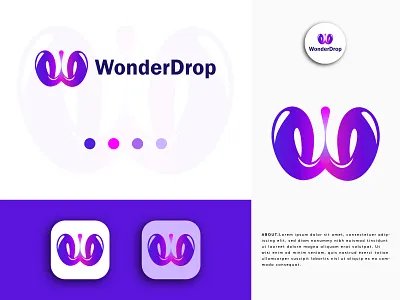 WonderDrop Modern Logo Design abstract abstract logo abstract mark app icon app icon design brandidentity branding creative logo d letter logo gradient logo lettermark lettermarklogo logo logodesign logodesigner logomark logomarks logos modern logo w letter logo