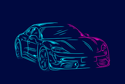 Sport Car art car classic color colorful design drawing expensive graphic illustration line art logo modern ride royal sport sport car style vector vehicle