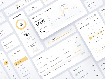 Cards UI - Dashboard design dribble ui ux web