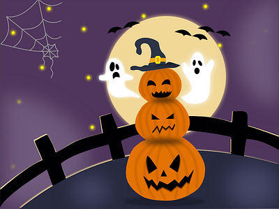 Spooky Pumpkins design illustration