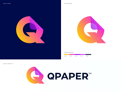 Qpaper Logo Design abstract logo analysis app app design app logo brand identity branding business logo company logo icon logo logo design minimal modern design modern logo modern q logo paper logo q letter logo q logo