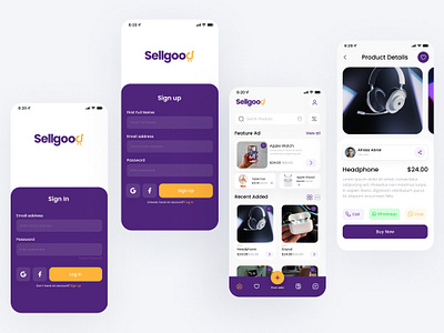 Sellgood App app app. design ecommerce interface product shop store ui ux