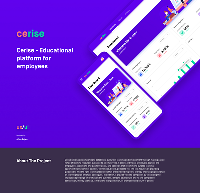 Edtech - Educational Platform for Employees blue cherry courses edtech goals learning lectures purple red ui user experince design user inteface design ux