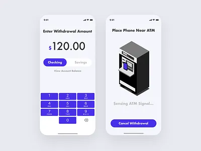 No Contact ATM branding concept finacial finance fintech illustration mobile mobile app product design typography ui visual design