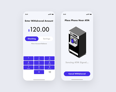 No Contact ATM branding concept finacial finance fintech illustration mobile mobile app product design typography ui visual design