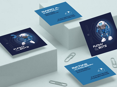 Funky Bots Branding - Business Cards branding design graphic design illustration logo typography vector