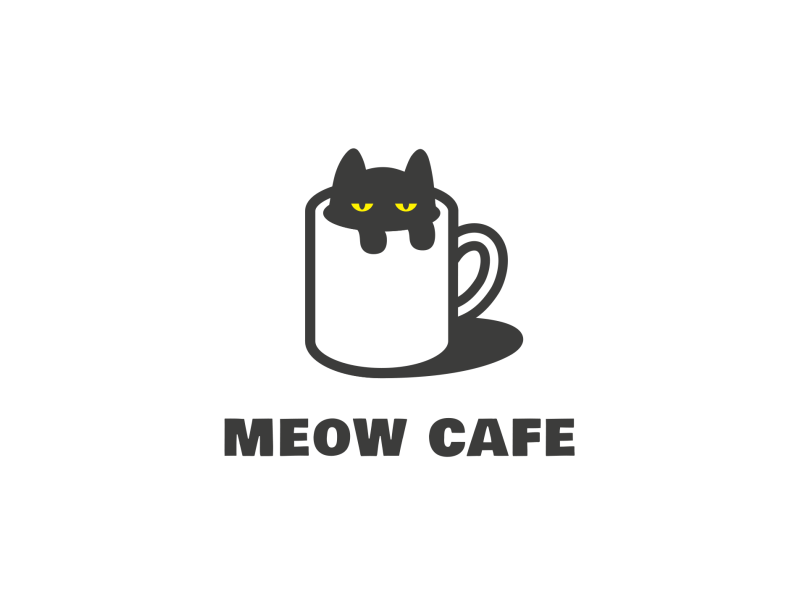 The Meow Cafe logo animation 2danimation aftereffects animation branding design logo design logoanimated logoart motion motiondesign