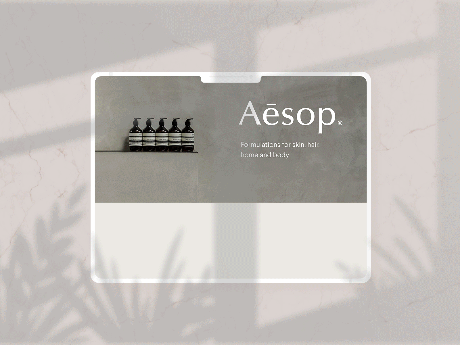 Aesop website redesign animation application beauty branding cosmetics dayliui interaction minimal minimalism treat yo self treatment ui ux web design