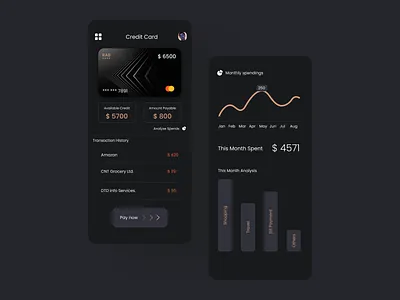 Credit Card Spendings creditcard design figma finance app ios mobile app spendings ui uidesign ux