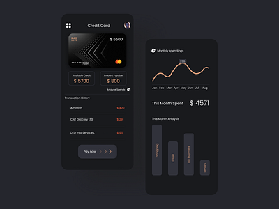 Credit Card Spendings creditcard design figma finance app ios mobile app spendings ui uidesign ux