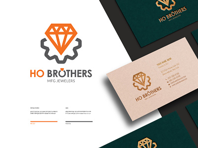 Ho Brothers brand identity branding diamond icon identity jewelry jewelry logo logo logotype premium mockup vector
