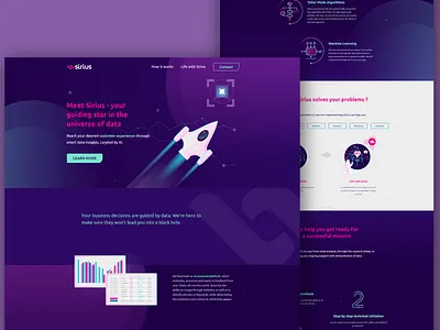 Data Analytics Landing Page corporate design illustration space spaceship star uiux uiuxdesign web web design website