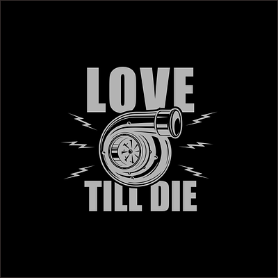 Love turbo till die design icon minimal vector