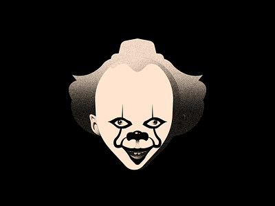 Vectober 28 - Float 2d black clown color colors flat illustration illustrator inktober it pennywise scary spooky texture textures vectober vector white