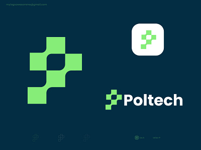 P letter tech logo - dribbble branding design designer digital ecommerce letter p logo p tech