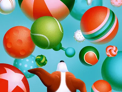 Miscellaneous 2020 anano balls behance dog doggo illustration miscellaneous play project texture