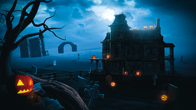 Halloween Artwork art blue covid dark design designer forgotten graveyard halloween halloween design halloween party horror horror art new orange photoshop photoshopcc pumpkin scary witches