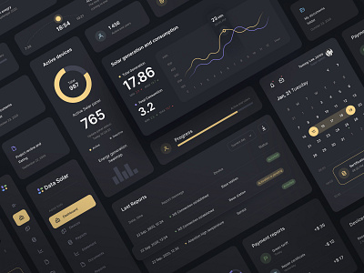 Cards UI - Dashboard II cards ui concept dark mode dashboad design dribble ui ux web