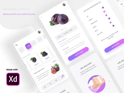 Food app ui aplication app app ux appui branding e commerce app flat food app food app ui illustration monile app uidesign uiux design ux