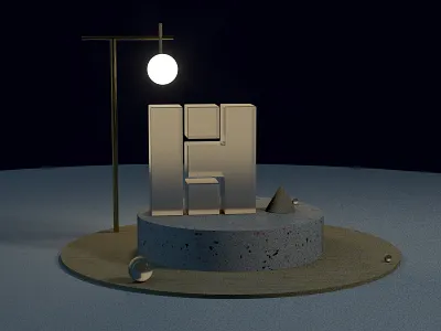 Agency Habitat Logo 3d c4d dark logo new brand octanerender