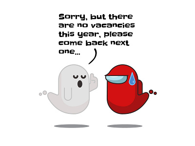 Among Us Halloween among us creepy design flat flat design flat illustration ghost halloween illustration illustrator inktober2020 spooky vector
