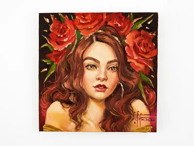 Original Brunette Girl Portrait Small Oil Canvas Painting character art character design female character girl girl character girl illustration girl portrait illustraion illustration art oil oil on canvas oil paint oil painting painting portrait portrait art portrait painting traditional art traditional illustration woman portrait